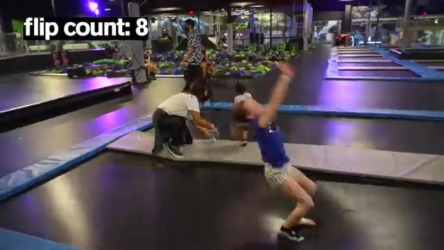 BOY vs GIRL Last To Leave Trampoline Park *Extreme Acro Gymnastic Challenge*